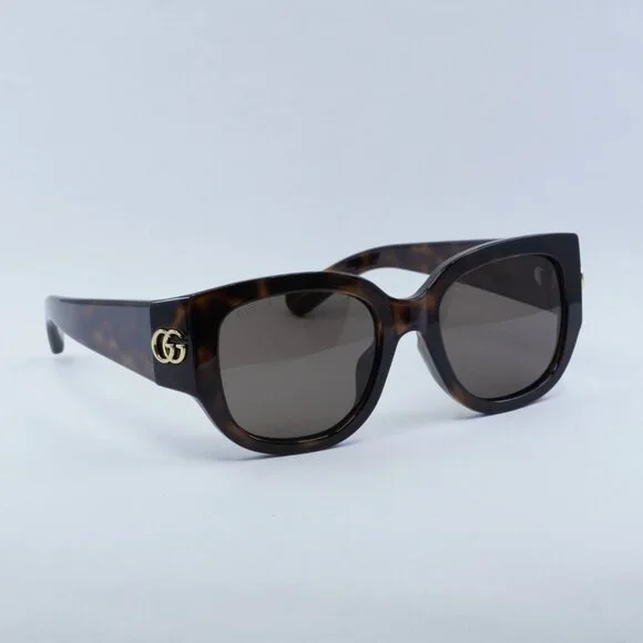 Gucci GG1599SA 002 Sunglasses Dark Havana Cat Eye Frame  display picture 1